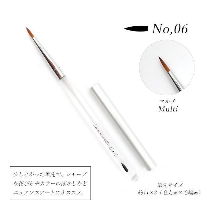 ジェルブラシ ジェル筆 キャップ付き 全10種 1本 ブラシ ジェルネイル