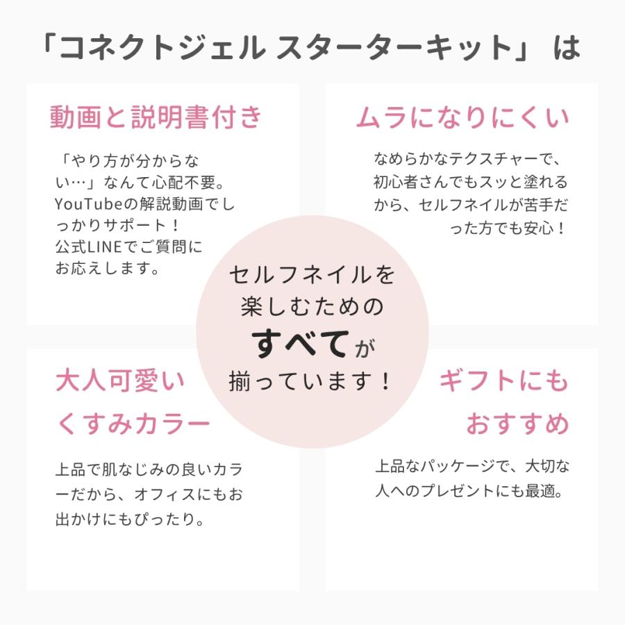 ジェルネイル スターターキット 【選べる10色セット】 ジェルネイルキット ネイルキット LEDライト 初心者 ジェルネイルセット ギフト コネクトジェル |  | 07