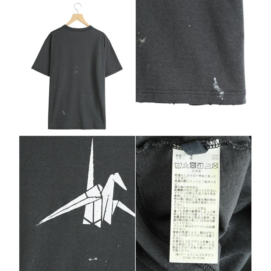 SHIFT.G ♥ ORSLOW T-Shirt Origami Print /追跡付 orslow T-SHIRT ORIGAMI PRINT , Black – Navyblue