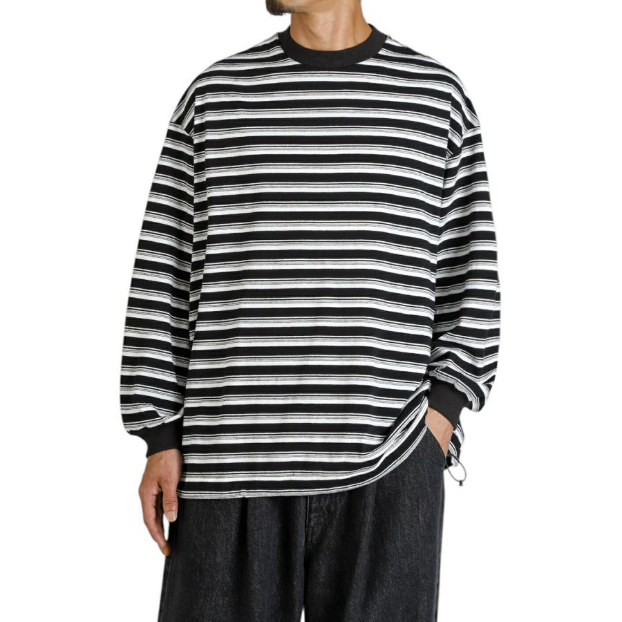 is-ness（イズネス） ： BALLOON STRIPES LONG SLEEVE T SHIRT / 全2色