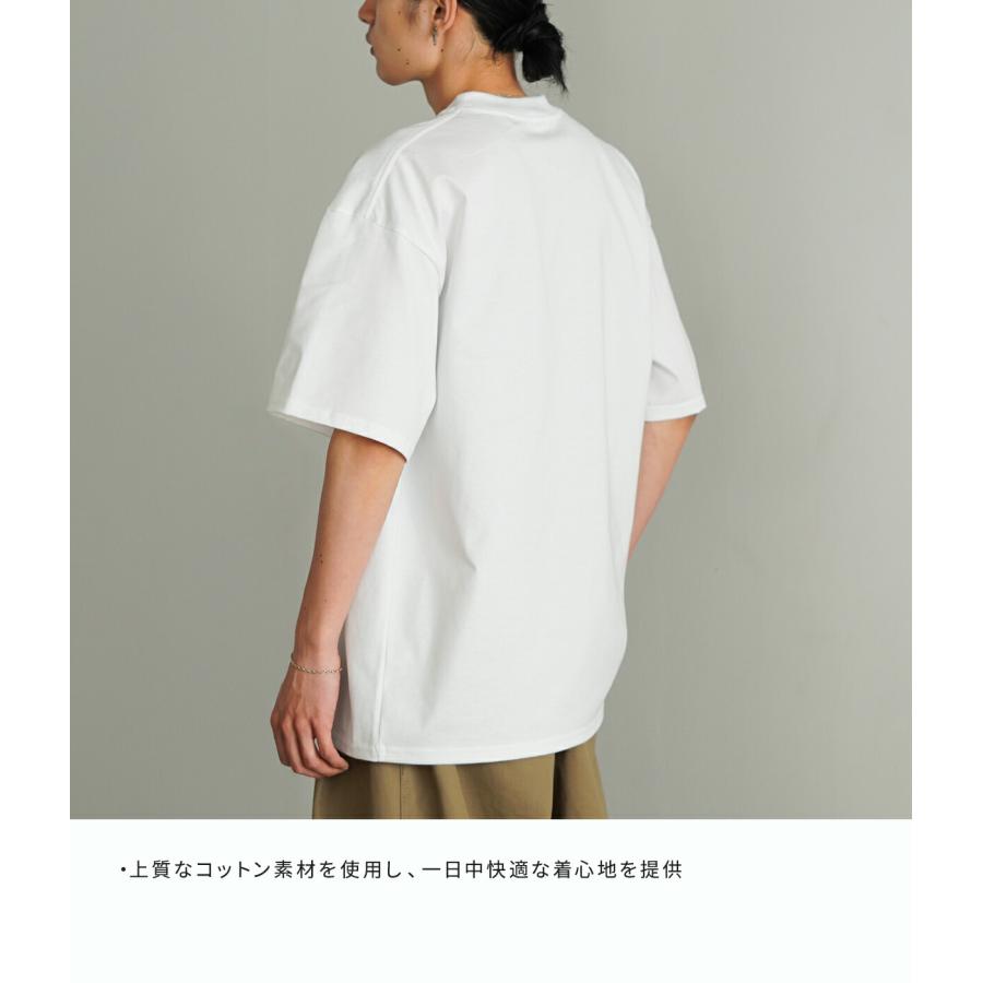 is-ness イズネス　ネイビーポケットTシャツ　サイズＬ is-ness / イズネス ： SWITCHING MOSS T-SHIRT 全2色