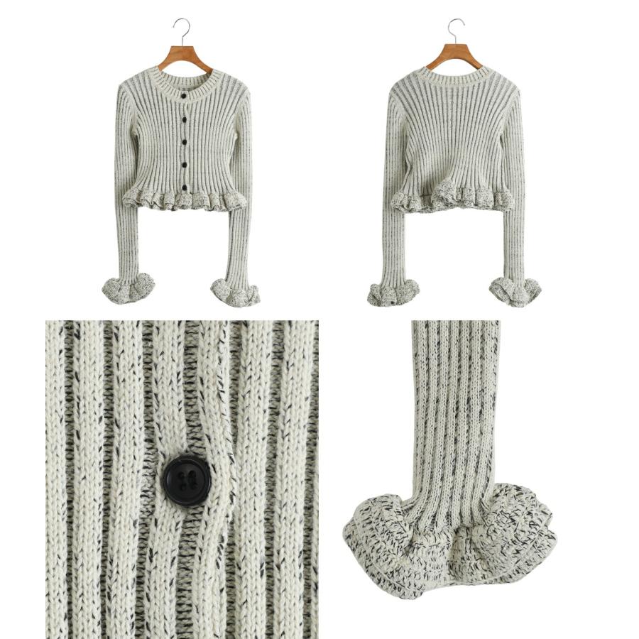 CLANE（クラネ） ： [レディース]W FACE SHORT FRILLED KNIT TOPS