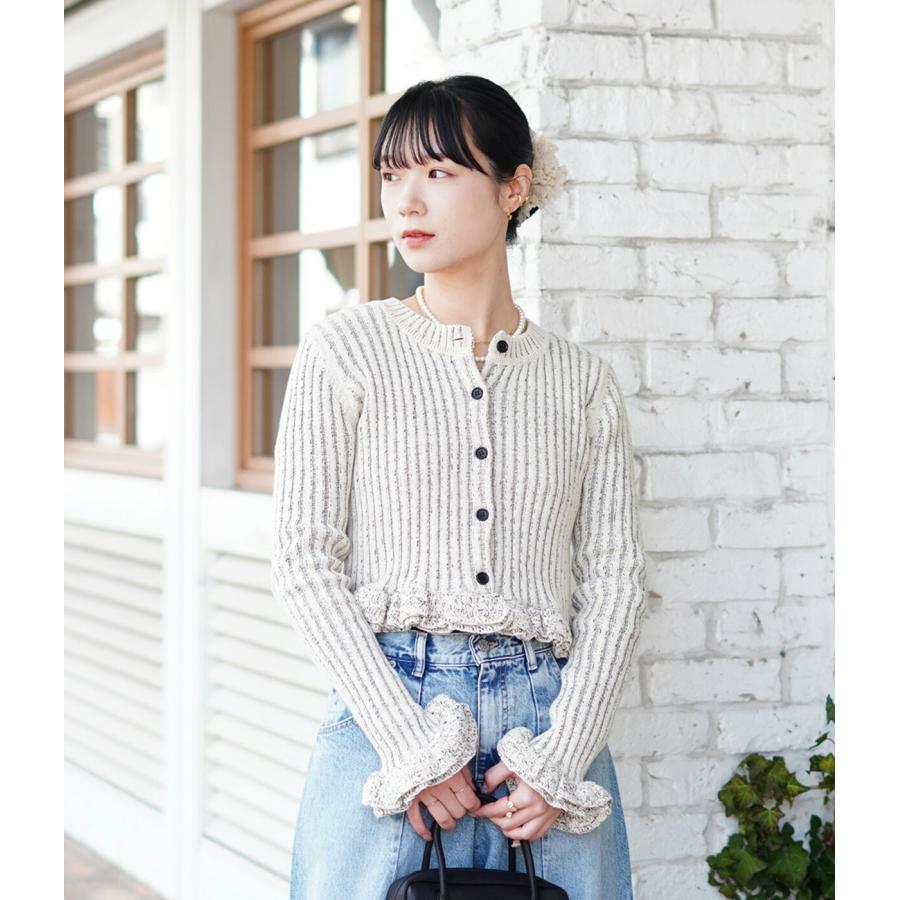 CLANE（クラネ） ： [レディース]W FACE SHORT FRILLED KNIT TOPS