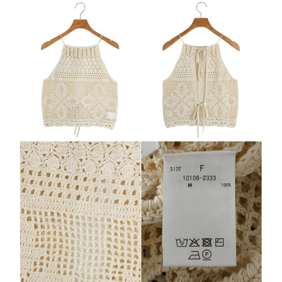 CLANE（クラネ） ： [レディース]CROCHET CAMI KNIT TOPS ： 10106