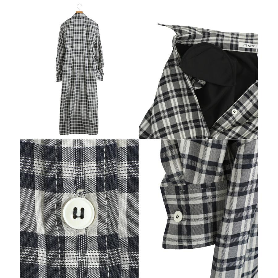 CLANE（クラネ） ： [レディース]UP POCKET CHECK SHIRT ONEPIECE