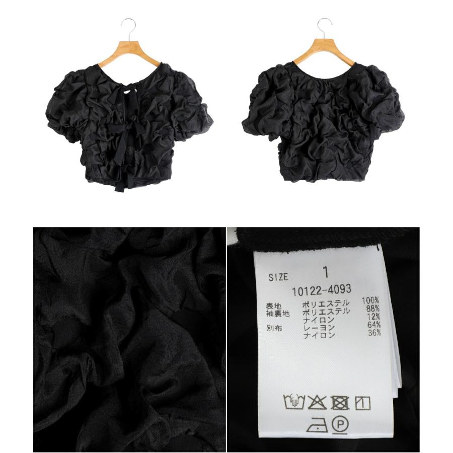 トップス ni.CLANE WFACE CLOUD PUFF SLEEVE TOPS CLANE - パフトップス - W FACE CLOUD PUFF SLEEVE TOPS (BLACK