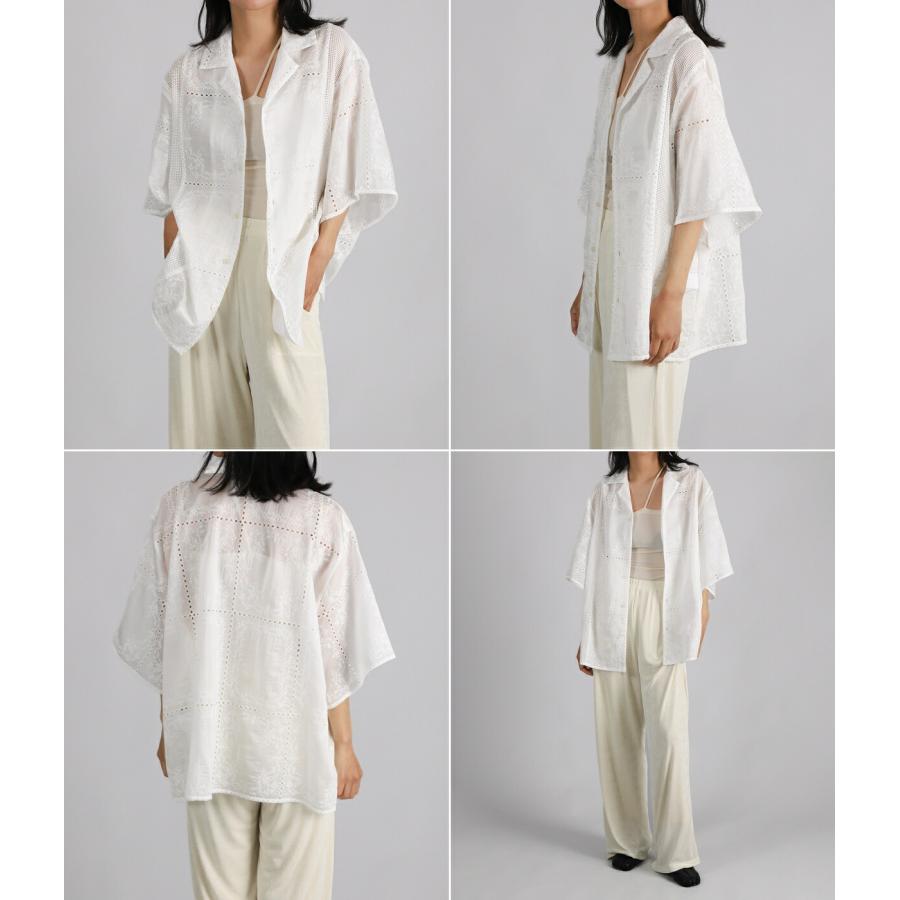 CLANE（クラネ） ： [レディース]EMBROIDERY LACE BOX SHIRTS ： 10122 