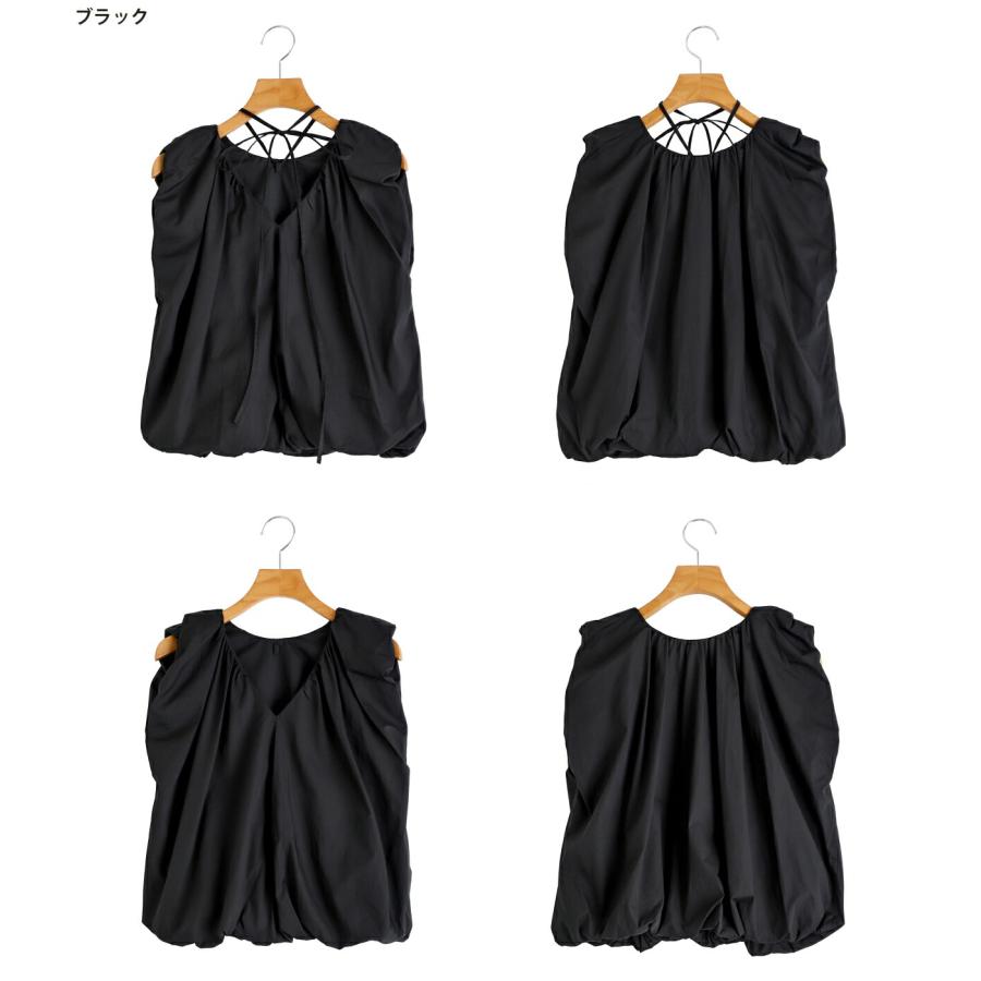 CLANE（クラネ） ： [レディース]BALLOON GATHER RIBBON TOPS ： 10122