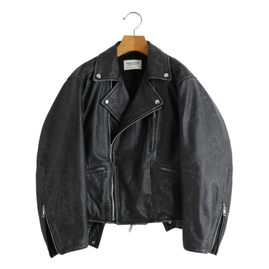 beautiful peopleビューティフルピープル 羊革 コート ブラック黒 double-end stone wash leather jacket – beautiful people online store