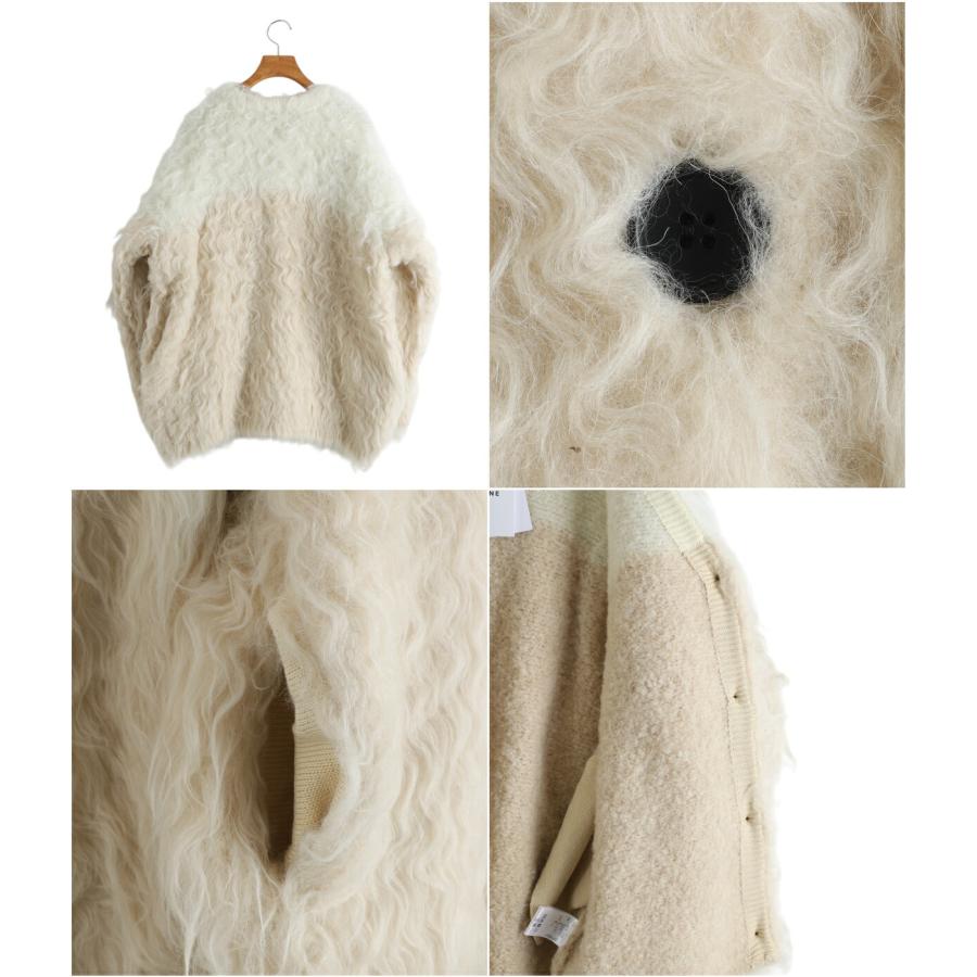 CLANE（クラネ） ： [レディース]BI COLOR SHAGGY KNIT CARDIGAN