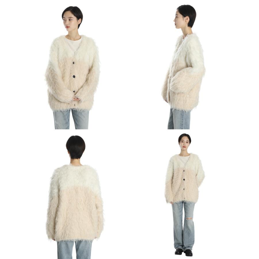 CLANE（クラネ） ： [レディース]BI COLOR SHAGGY KNIT CARDIGAN