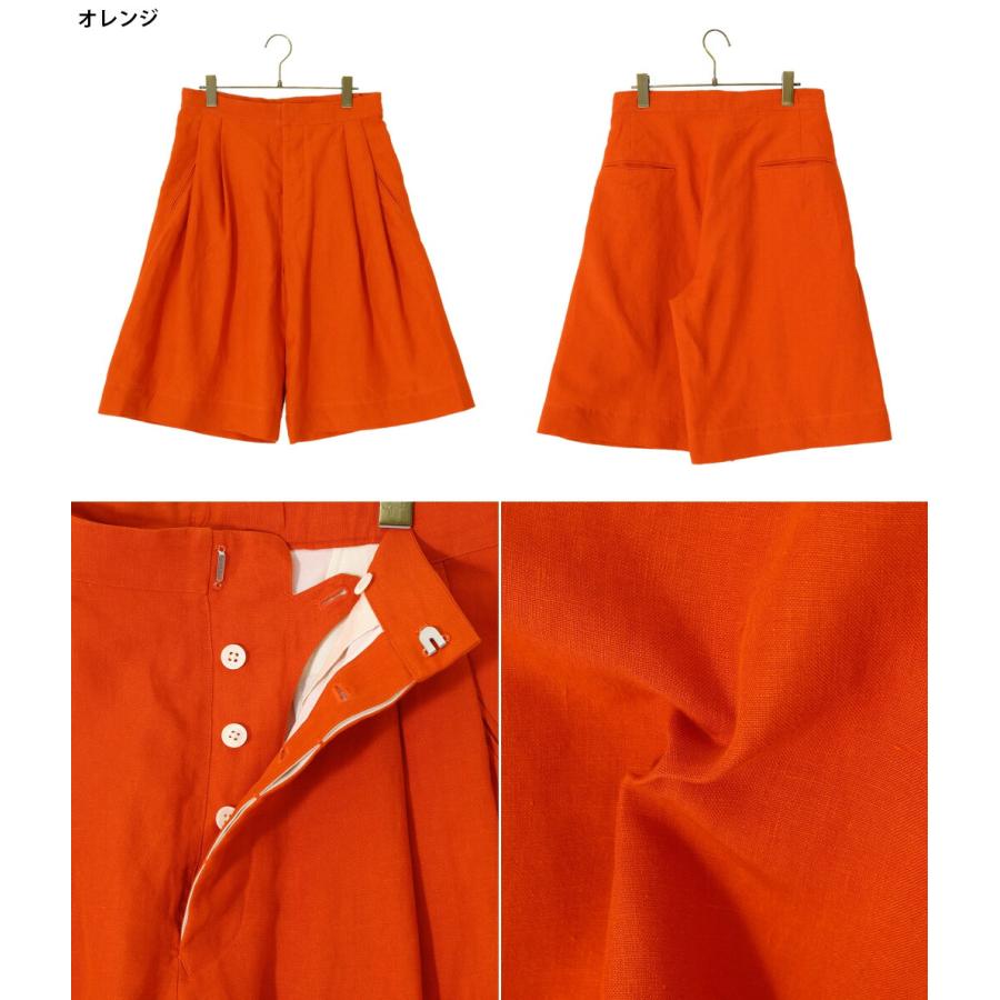 JUN MIKAMI リネンショートパンツ オレンジ