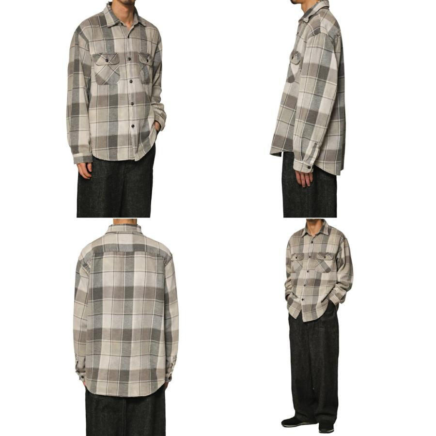 東洋エンタープライズ GOLD / ゴールド ： COTTON NEL CHECK L/S WORK SHIRT DAMAGE AGED / 全2色 ： 24A-GL29196｜arknets｜09