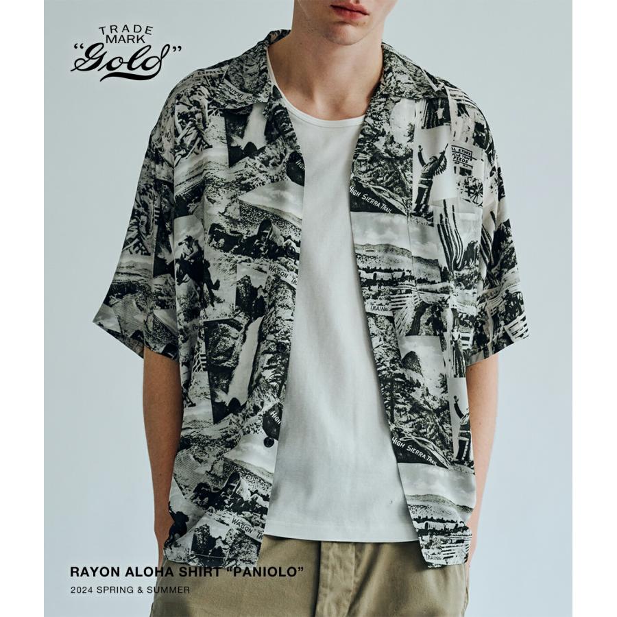 GOLD / ゴールド ： RAYON ALOHA SHIRT “PANIOLO“ 24A-GL39199