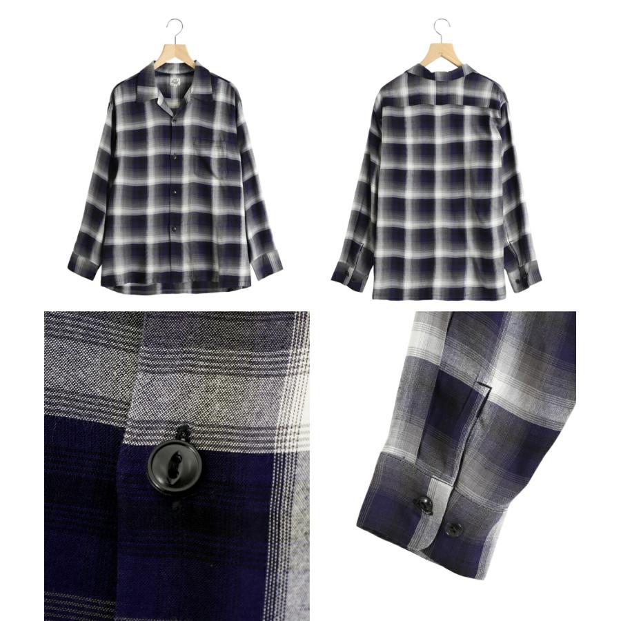 GOLD / ゴールド : RAYON CHECK L/S OPEN SHIRT 25A-GL29344 GOLD / ゴールド : RAYON CHECK L/S OPEN SHIRT 25A-GL29344