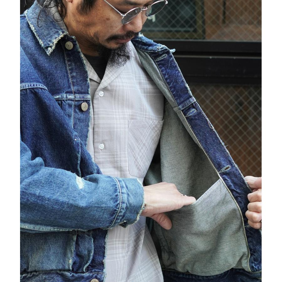 GOLD /ゴールド ： RECYCLED WASTE SUVIN COTTON YARN 14oz DENIM