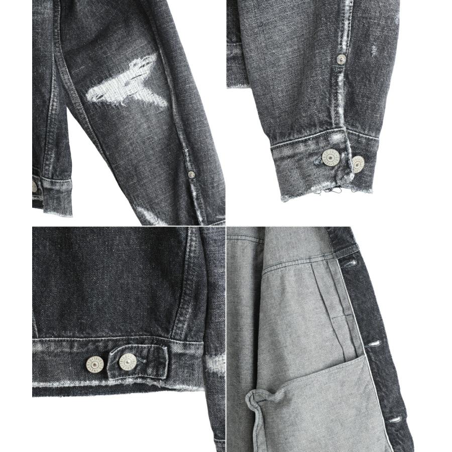 GOLD /ゴールド ： RECYCLED WASTE SUVIN COTTON YARN 14oz DENIM JACKET VINTAGE WASHED / 全2色 ： 25B-GL15731Hの画像