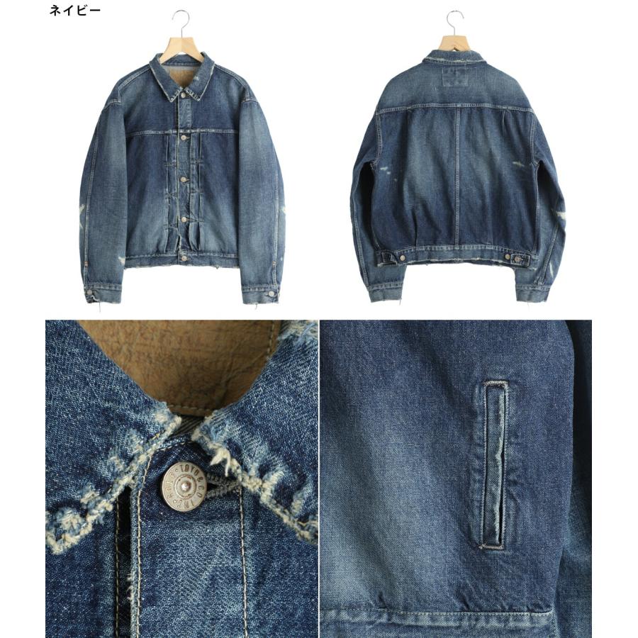 GOLD /ゴールド ： RECYCLED WASTE SUVIN COTTON YARN 14oz DENIM JACKET VINTAGE WASHED / 全2色 ： 25B-GL15731Hの画像