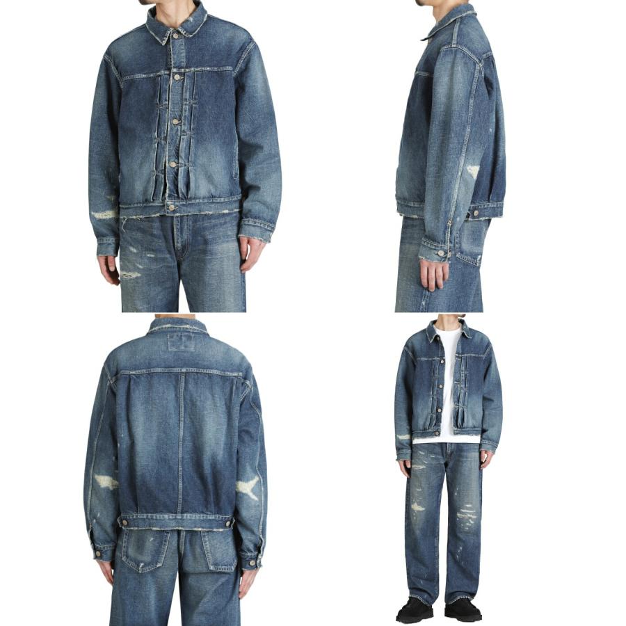 GOLD /ゴールド ： RECYCLED WASTE SUVIN COTTON YARN 14oz DENIM JACKET VINTAGE WASHED / 全2色 ： 25B-GL15731Hの画像