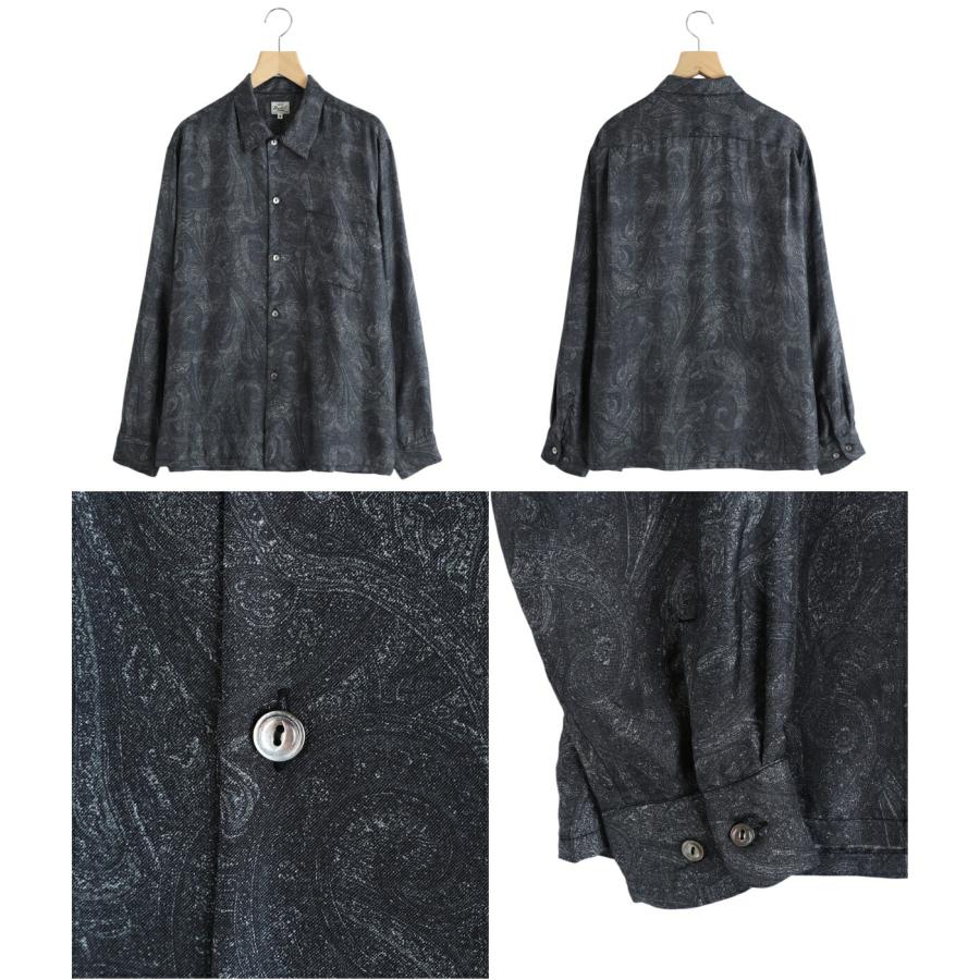 GOLD / ゴールド ： PAISLEY PATTERN SILK TWILL OPEN SHIRT ： 25B-GL29543の画像
