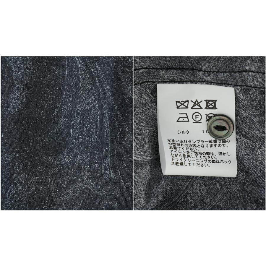 GOLD / ゴールド ： PAISLEY PATTERN SILK TWILL OPEN SHIRT ： 25B-GL29543の画像