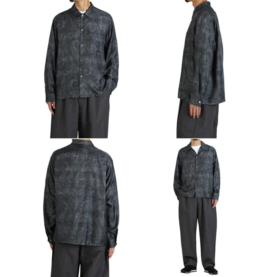 GOLD / ゴールド ： PAISLEY PATTERN SILK TWILL OPEN SHIRT ： 25B-GL29543の画像