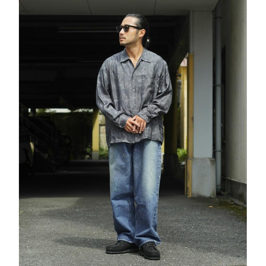 GOLD / ゴールド ： PAISLEY PATTERN SILK TWILL OPEN SHIRT ： 25B-GL29543の画像