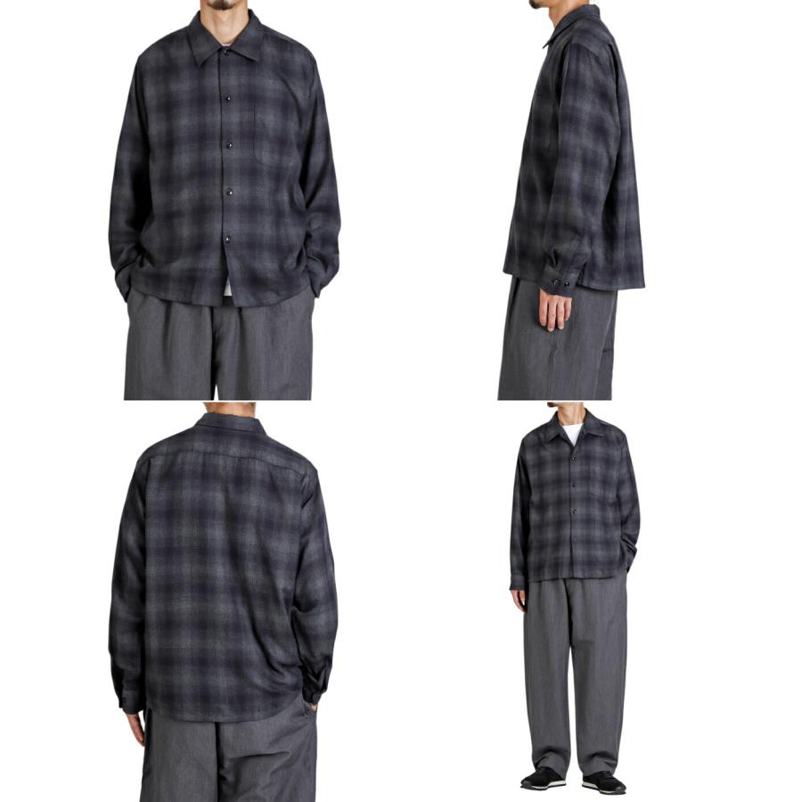WOOL CHECK SHIRT / 2 洗えるウール　新品　最安値　早い者勝ち GOLD / ゴールド ： Super 120s WOOL CHECK OPEN SHIRT 25B-GL29548