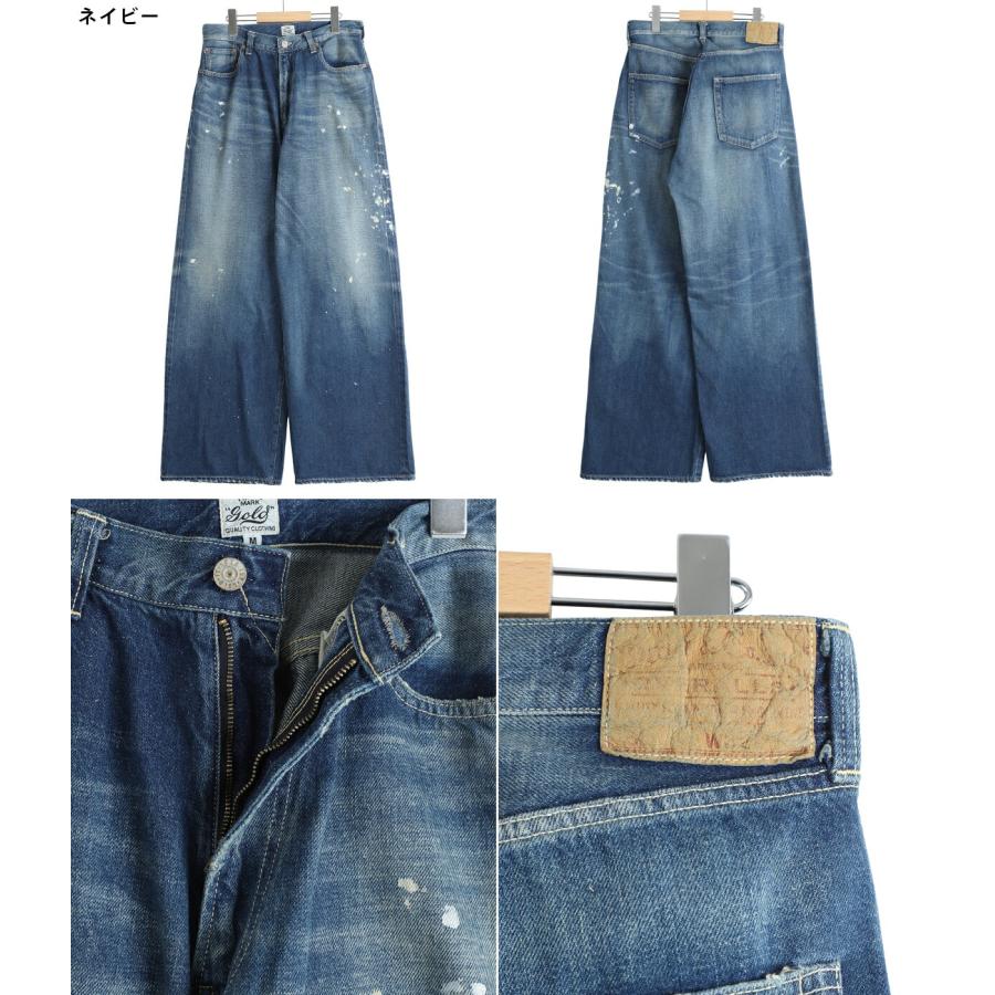 GOLD /ゴールド ： RECYCLED WASTE SUVIN COTTON YARN 11.5oz DENIM 5POCKET BAGGY PANTS VINTAGE WASHED(ZIPPER FLY) / 全2色 ： 25B-GL42581Hの画像