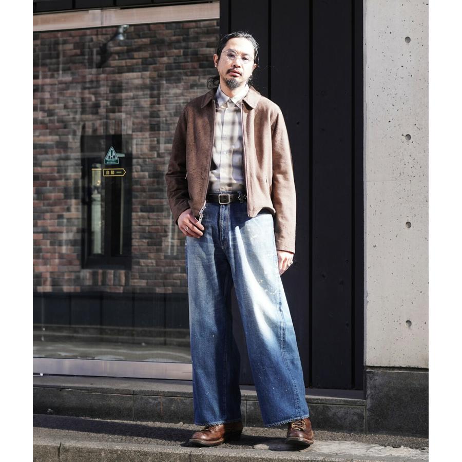 GOLD /ゴールド ： RECYCLED WASTE SUVIN COTTON YARN 11.5oz DENIM 5POCKET BAGGY PANTS VINTAGE WASHED(ZIPPER FLY) / 全2色 ： 25B-GL42581Hの画像