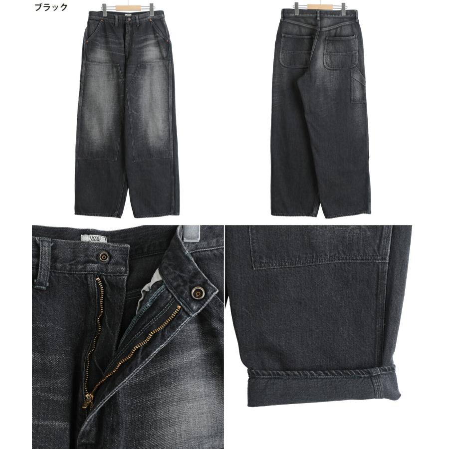 GOLD /ゴールド ： RECYCLED WASTE SUVIN COTTON YARN 11.5oz DENIM DOUBLE KNEE PAINTER PANTS VINTAGE WASHED / 全2色 ： 25B-GL42582Hの画像