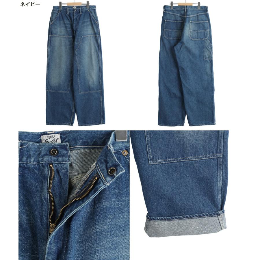 GOLD /ゴールド ： RECYCLED WASTE SUVIN COTTON YARN 11.5oz DENIM DOUBLE KNEE PAINTER PANTS VINTAGE WASHED / 全2色 ： 25B-GL42582Hの画像