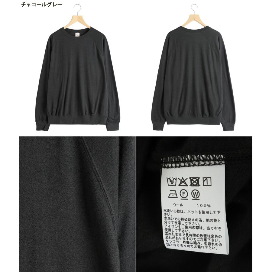 定価3万 WASHBLE WOOL RAGLAN CREW NECK SHIRT GOLD / ゴールド ： Super 140s WASHBLE WOOL RAGLAN CREW NECK SHIRT
