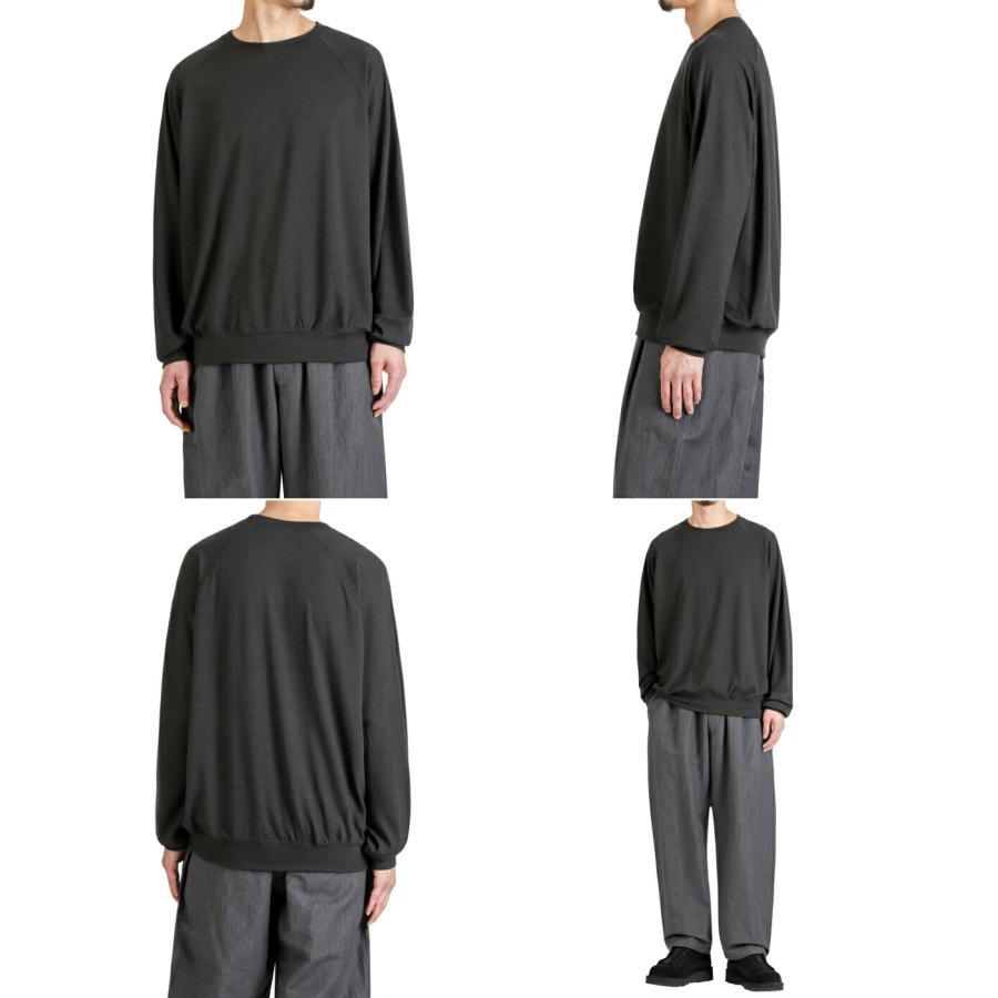 GOLD / ゴールド ： Super 140s WASHBLE WOOL RAGLAN CREW NECK SHIRT