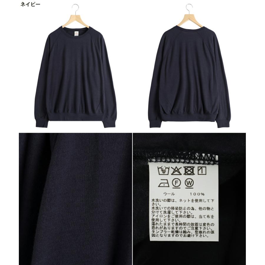 定価3万 WASHBLE WOOL RAGLAN CREW NECK SHIRT GOLD / ゴールド ： Super 140s WASHBLE WOOL RAGLAN CREW NECK SHIRT