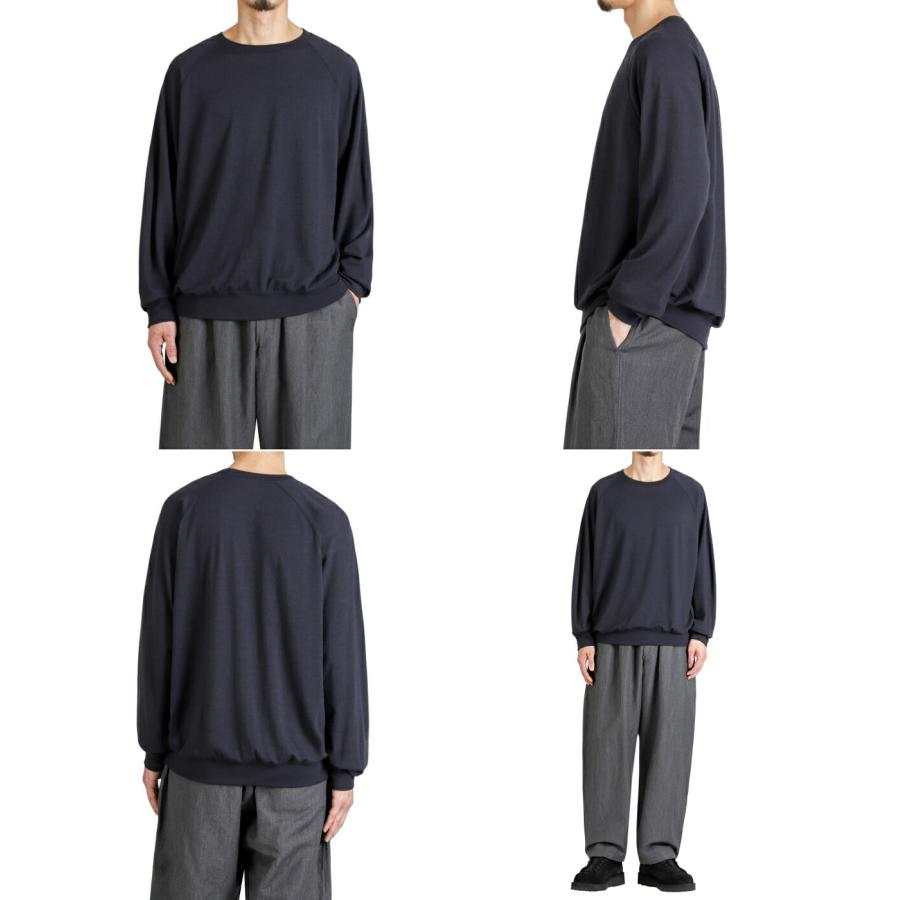 GOLD / ゴールド ： Super 140s WASHBLE WOOL RAGLAN CREW NECK SHIRT