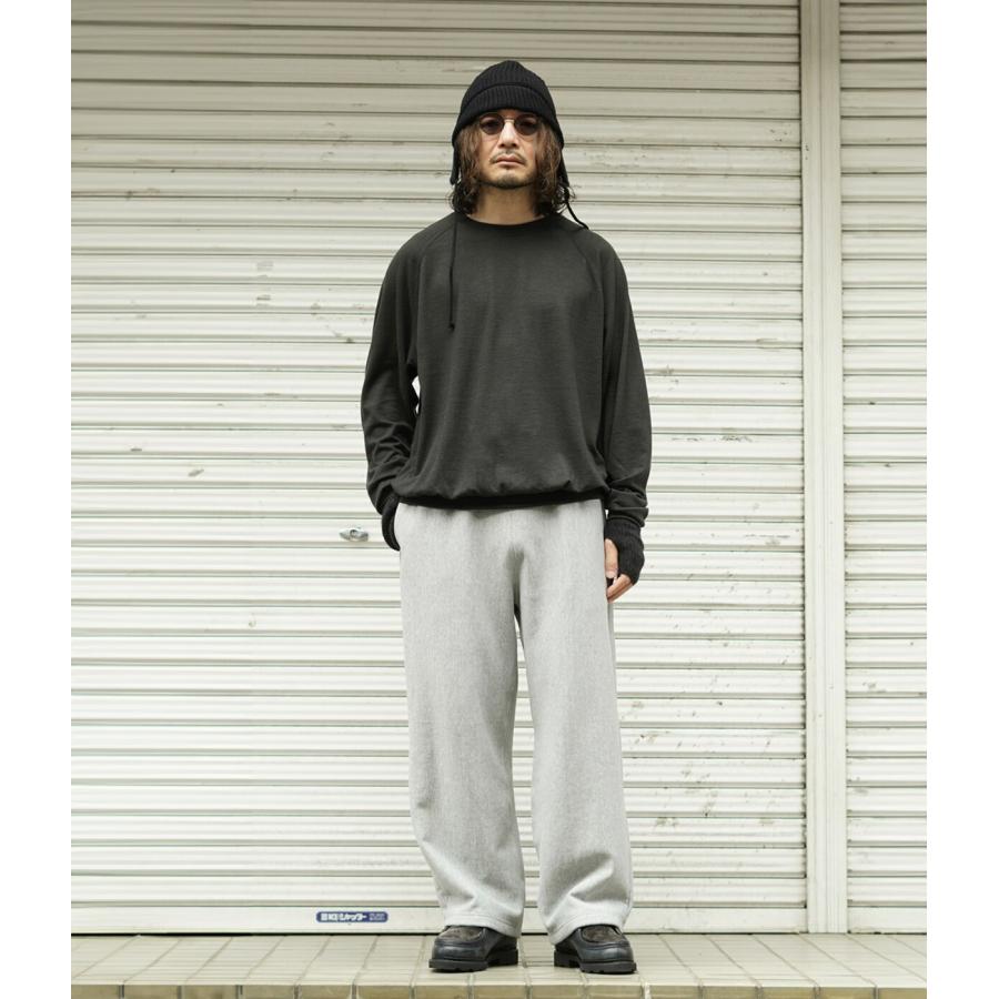GOLD / ゴールド ： Super 140s WASHBLE WOOL RAGLAN CREW NECK SHIRT