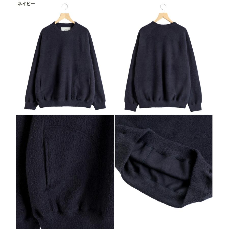 GOLD / ゴールド ： Super 140s WOOL FLEECE RAGLAN CREW NECK SHIRT