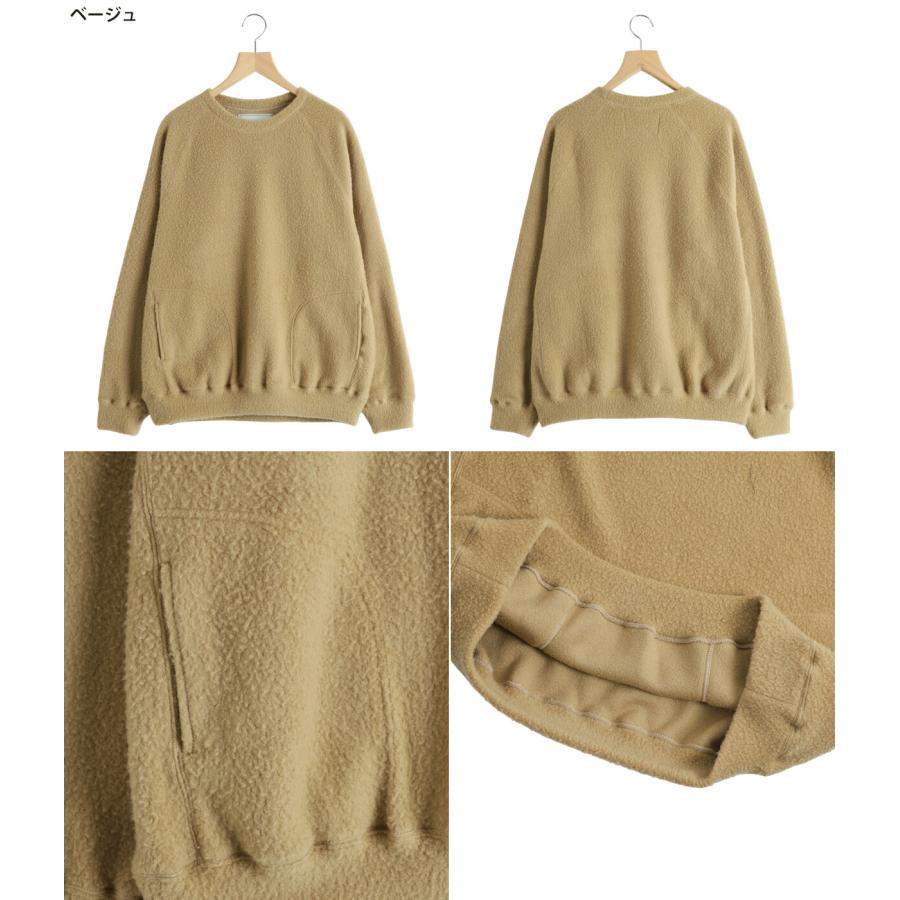 GOLD / ゴールド ： Super 140s WOOL FLEECE RAGLAN CREW NECK SHIRT