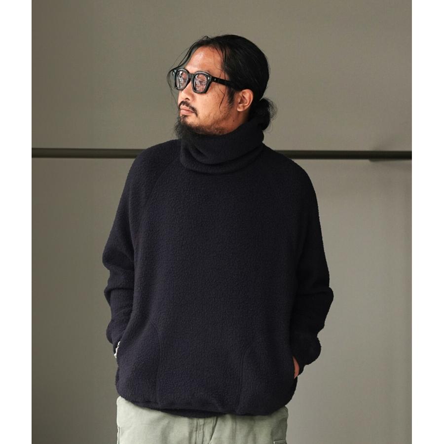 GOLD / ゴールド ： Super 140s WOOL FLEECE RAGLAN CREW NECK SHIRT