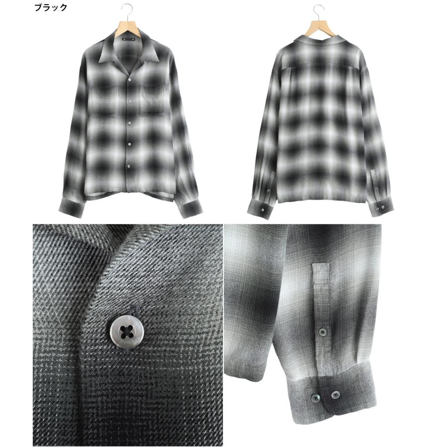 MINEDENIM（マインデニム） ： R.Flannel Ombre Open Collar SH / 全3
