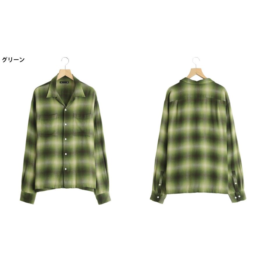 MINEDENIM（マインデニム） ： R.Flannel Ombre Open Collar SH / 全3