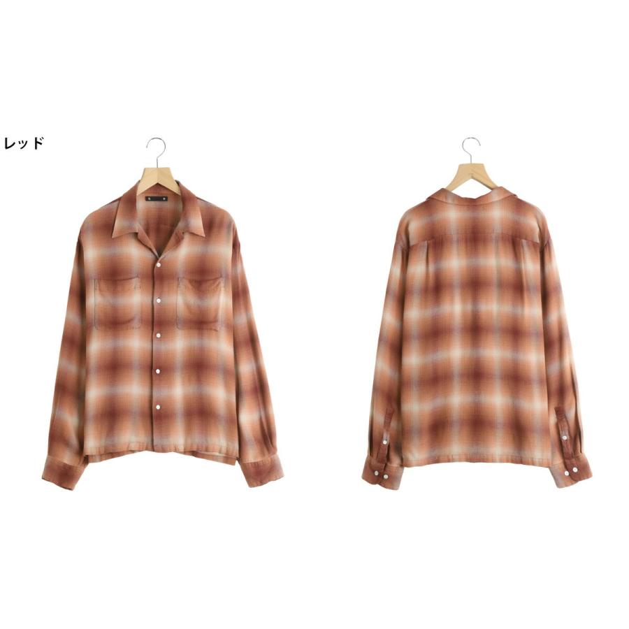 MINEDENIM（マインデニム） ： R.Flannel Ombre Open Collar SH / 全3