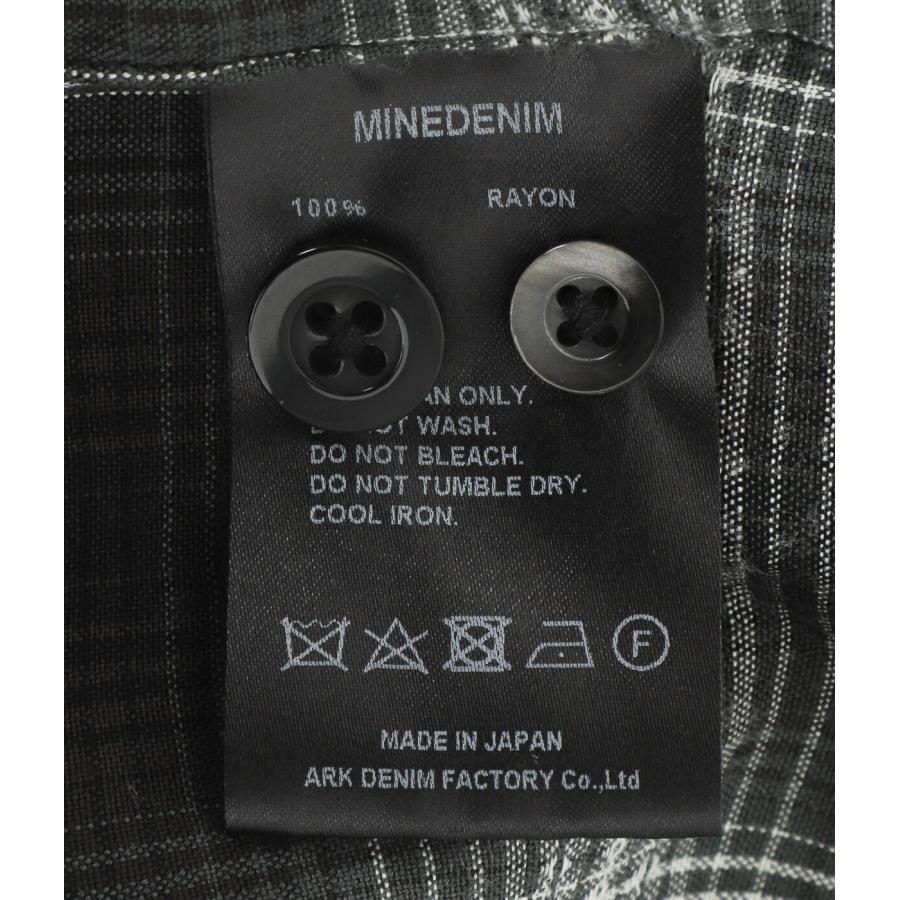 MINEDENIM / マインデニム ： Rayon Dobby Plaid S.S Open Collar SH / 全3色 ： 2605-5004の画像
