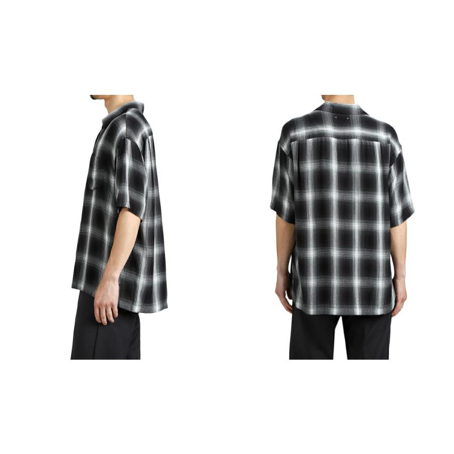 MINEDENIM / マインデニム ： Rayon Dobby Plaid S.S Open Collar SH / 全3色 ： 2605-5004の画像