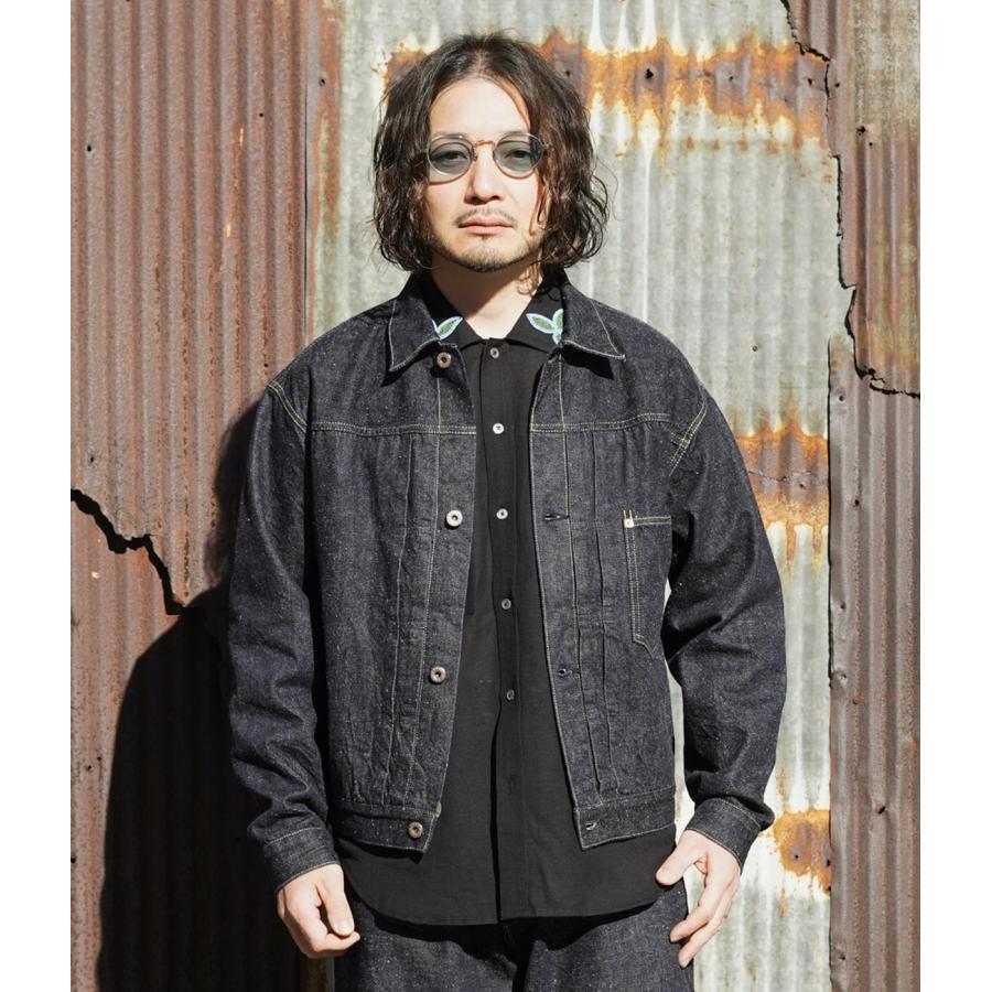 GOLD / ゴールド ： RECYCLED SUVIN COTTON YARAN 11.5oz DENIM BLOUSE