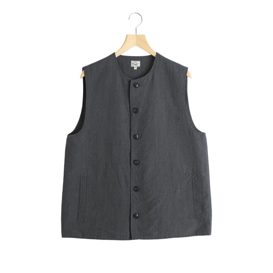 GOLD / ゴールド ： LINEN WOOL TROPICAL CREW NECK VEST 26A-GL15864