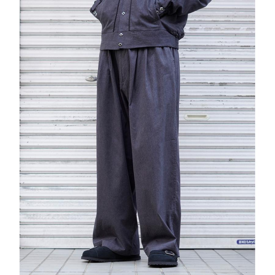 GOLD / ゴールド ： COTTON SILK NEL 2TUCK WIDE EASY PANTS 全2色 26A
