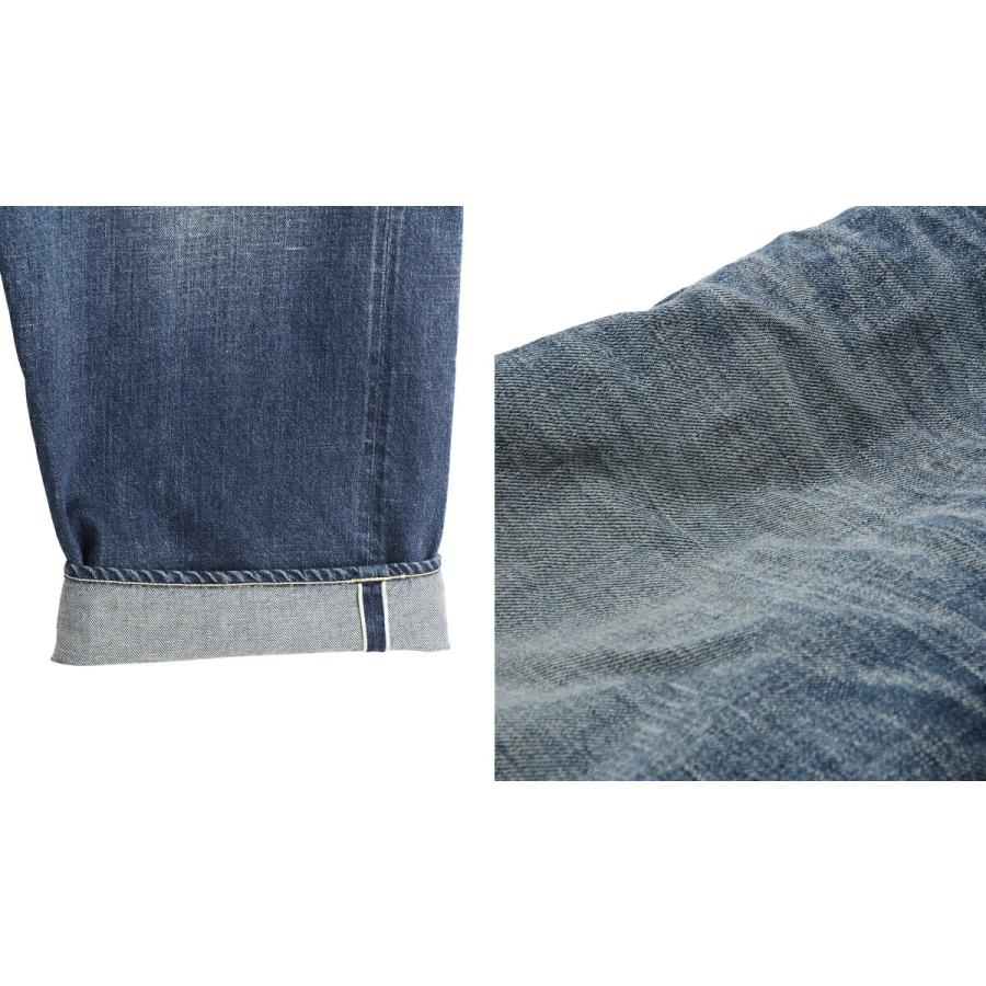 GOLD / ゴールド ： RECYCLED SUVIN COTTON YARN 11.5oz DENIM 5POCKET WIDE PANTS VINTAGE WASHED / 全3色 ： 26A-GL42621Hの画像
