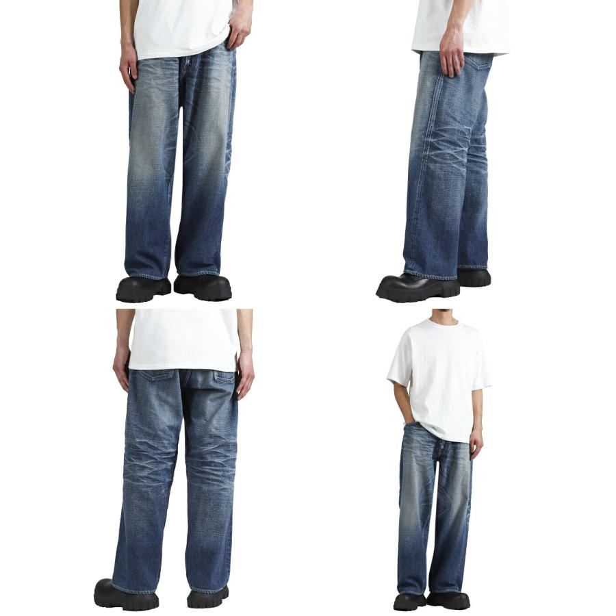 GOLD / ゴールド ： RECYCLED SUVIN COTTON YARN 11.5oz DENIM 5POCKET WIDE PANTS VINTAGE WASHED / 全3色 ： 26A-GL42621Hの画像